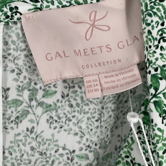 NWT Gal Meets Glam Emery Green Botanical Print Cotton Fit Flare Mini Dress 10 - Picture 11 of 13